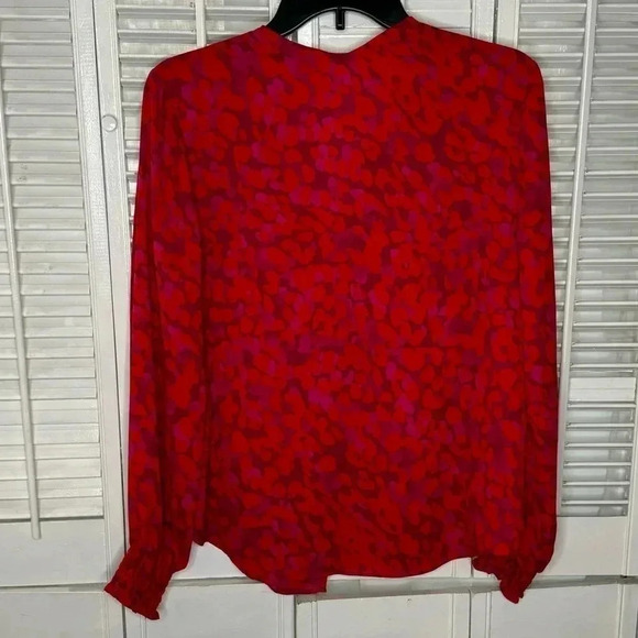 Red leopard print long sleeve top - Picture 6 of 7